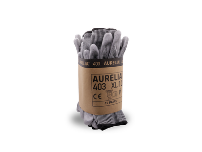 AURELIA 403 - Cut F Protective Glove with Grey PU Coating - 