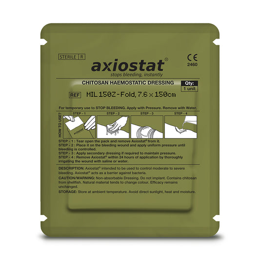 MIL150 Axiostat Military 150cm Z Fold Haemostatic Gauze - 