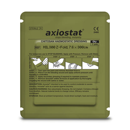 MIL300 Axiostat Military 300cm Z Fold Haemostatic Gauze - 