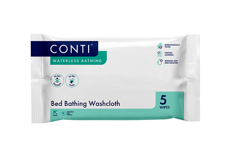 Conti® Bed Bathing Washcloth - Fragrance Free - 5 Cloths