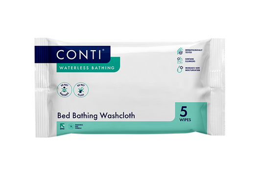 Conti® Maceratable Bed Bathing Washcloth - Lightly Fragranced - 5 Cloths - Vernacare