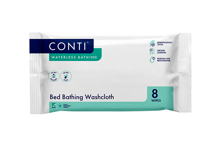 Conti® Maceratable Bed Bathing Washcloth - Lightly Fragranced - 8 Cloths