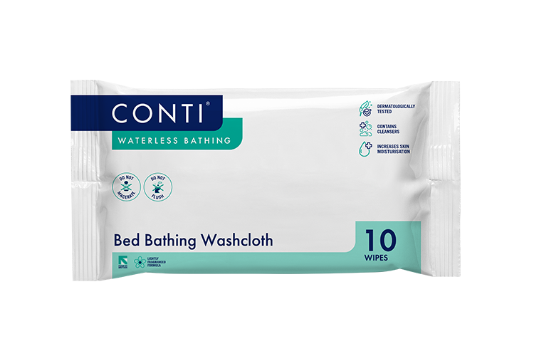 Conti® Bed Bathing Washcloth - Fragrance Free - 10 Cloths