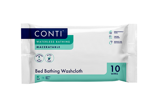 Conti® Maceratable Bed Bathing Washcloth - Fragrance Free - 10 Cloths