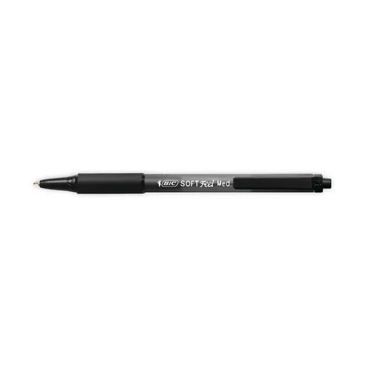 Bic SoftFeel Clic Retractable Ballpoint Pen Black - Pack of 12 - Vow