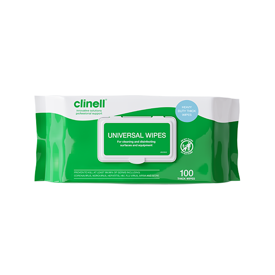 Clinell Universal Extra Thick Wipes - Pack Of 100 - 