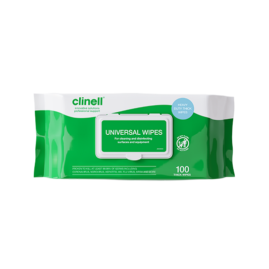 Clinell Universal Extra Thick Wipes - Pack Of 100 - 