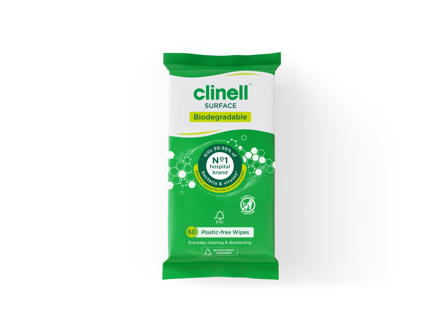 Clinell Universal Wipes (60 Wipes Per Pack) Plastic Free Biodegradable - 