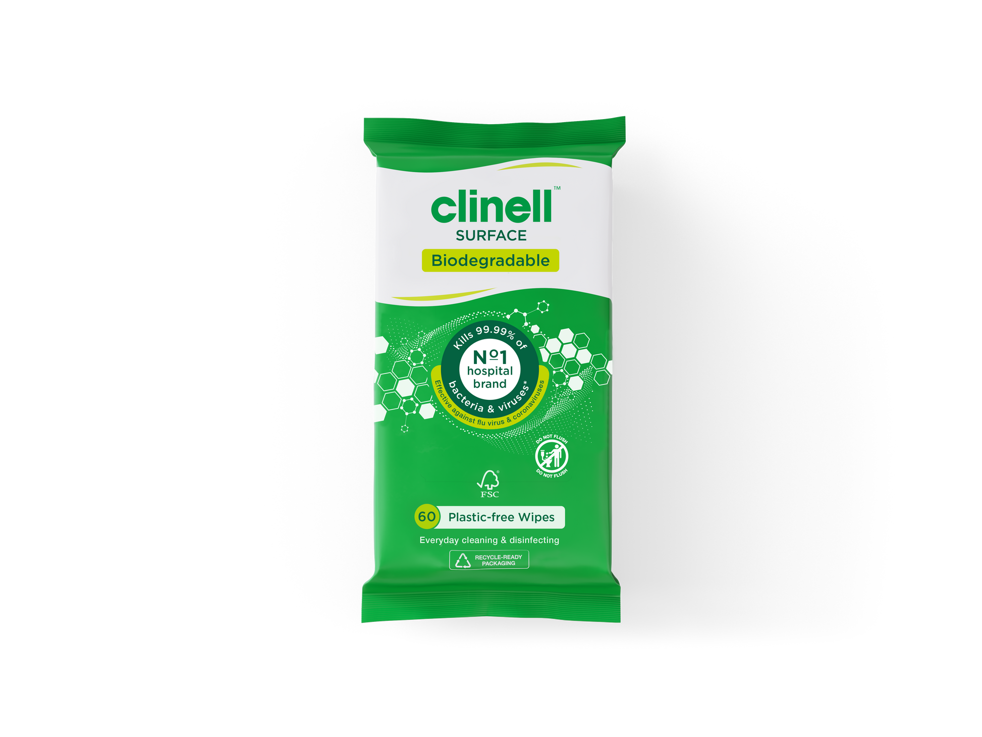Clinell Universal Wipes (60 Wipes Per Pack) Plastic Free Biodegradable - 
