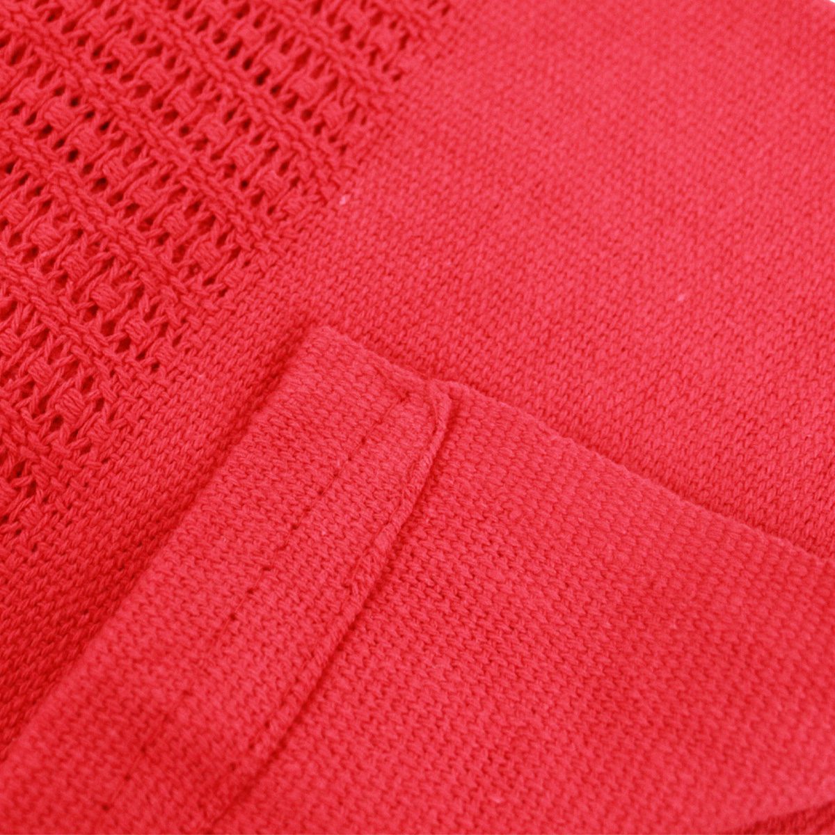 Cotton Cellular Red Blanket - 1.5 x 2m - Interweave