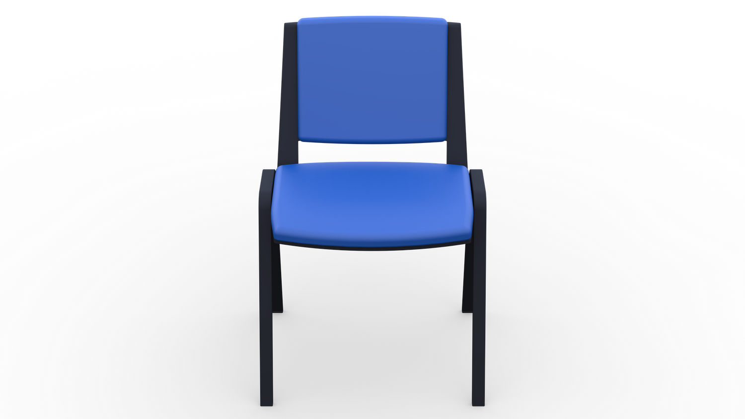 Single Waiting Room Chair (Black Frame/Upholstered) - 