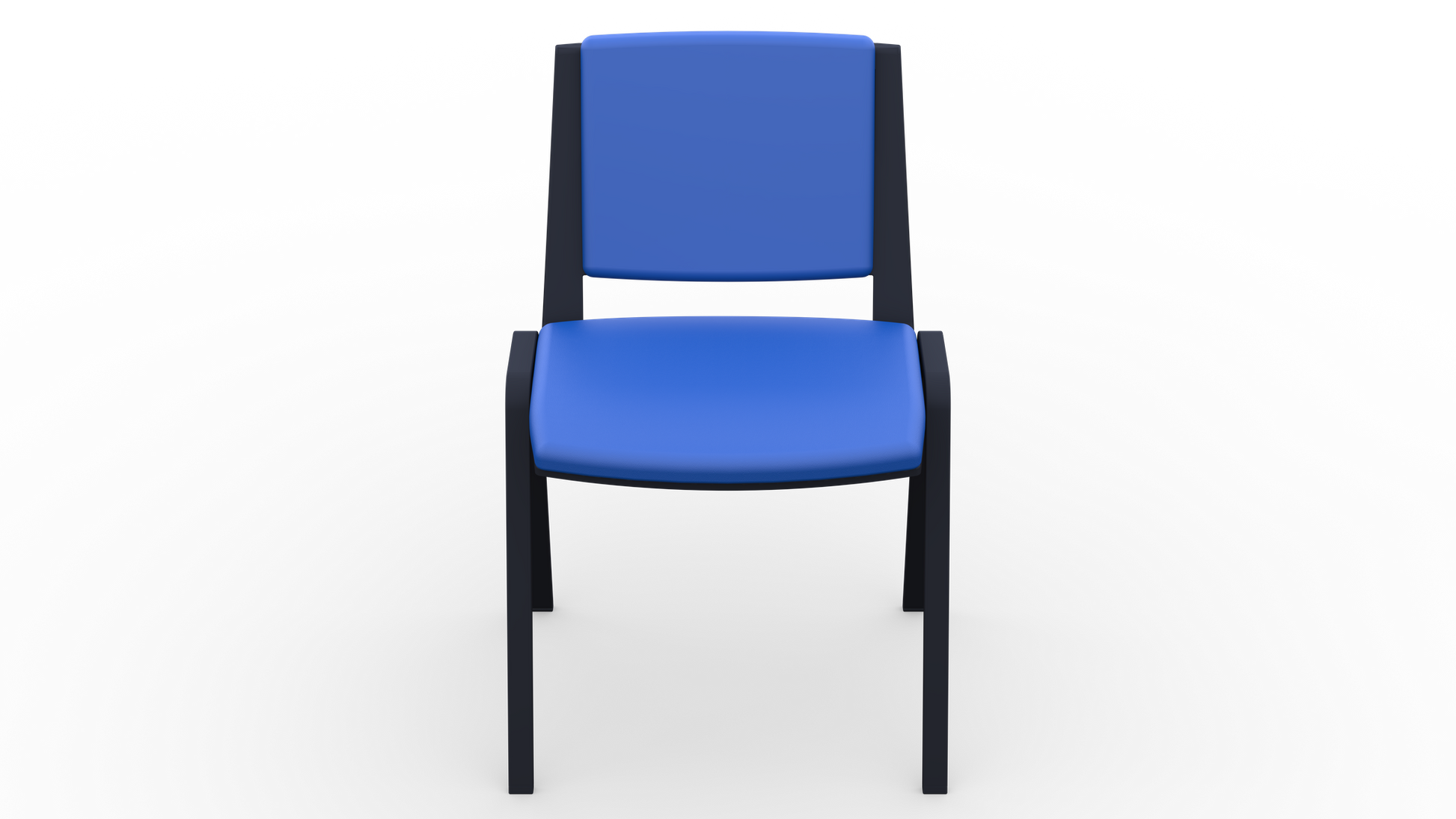 Single Waiting Room Chair (Black Frame/Upholstered) - 