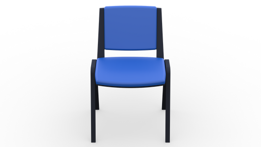 Single Waiting Room Chair (Black Frame/Upholstered) - 