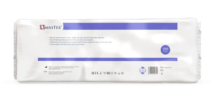 Omnitex Disposable Adult Bibs with Adhesive Tabs - Pack of 100 - Omnitex