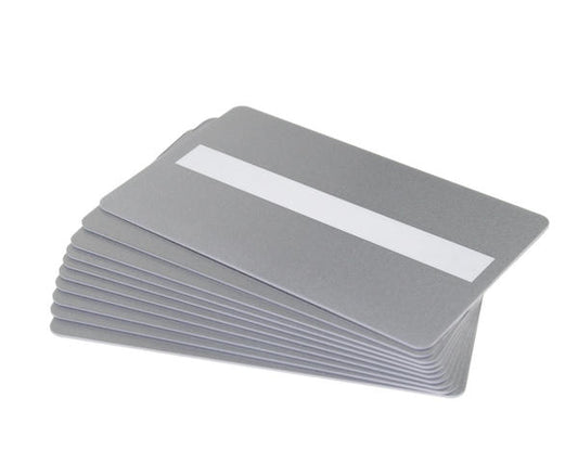 Silver Plastic Cards With Signature Strip (Pack of 100) - 