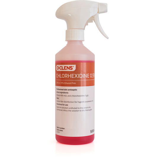 Co-Clens 0.5% Chlorhexidine in 70% Ethanol Pink - Spray 500ml