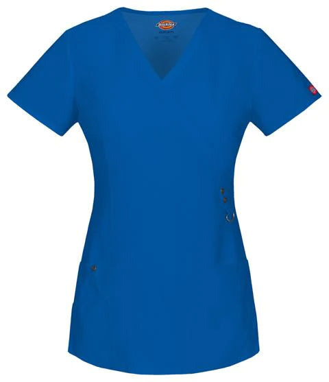 Dickies Mock Wrap Top - Royal Blue - Medium - Work In Style