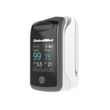 Fingertip Pulse Oximeter with Bluetooth, Perfusion Index and Respiratory Rate Function - 