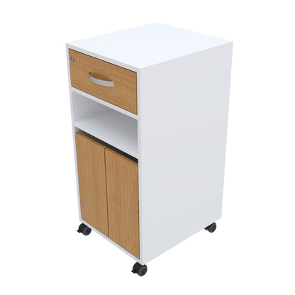 Bedside Locker, Cupboard, Lockable Drawer & Shelf, Cam Lock - 