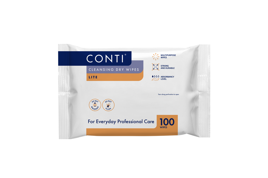 Conti® Lite Cleansing Dry Wipe - Small - 100x Wipes