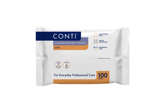 Conti® Lite Cleansing Dry Wipe - Small - 100x Wipes - Vernacare