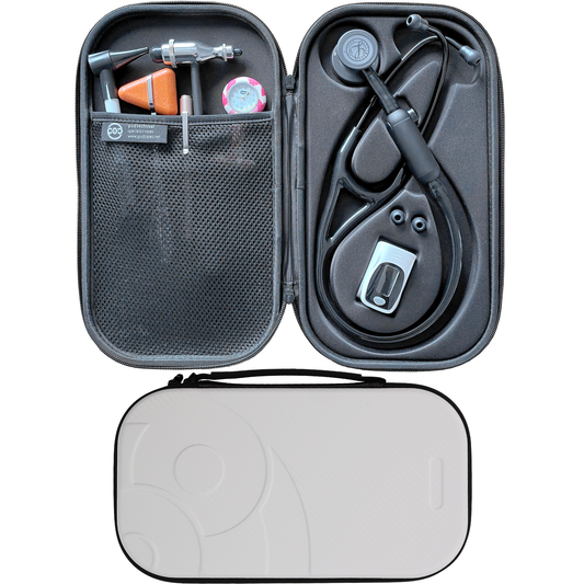 Pod Technical Cardiopod II Stethoscope Case for all Littmann Stethoscopes - Black & White Carbon