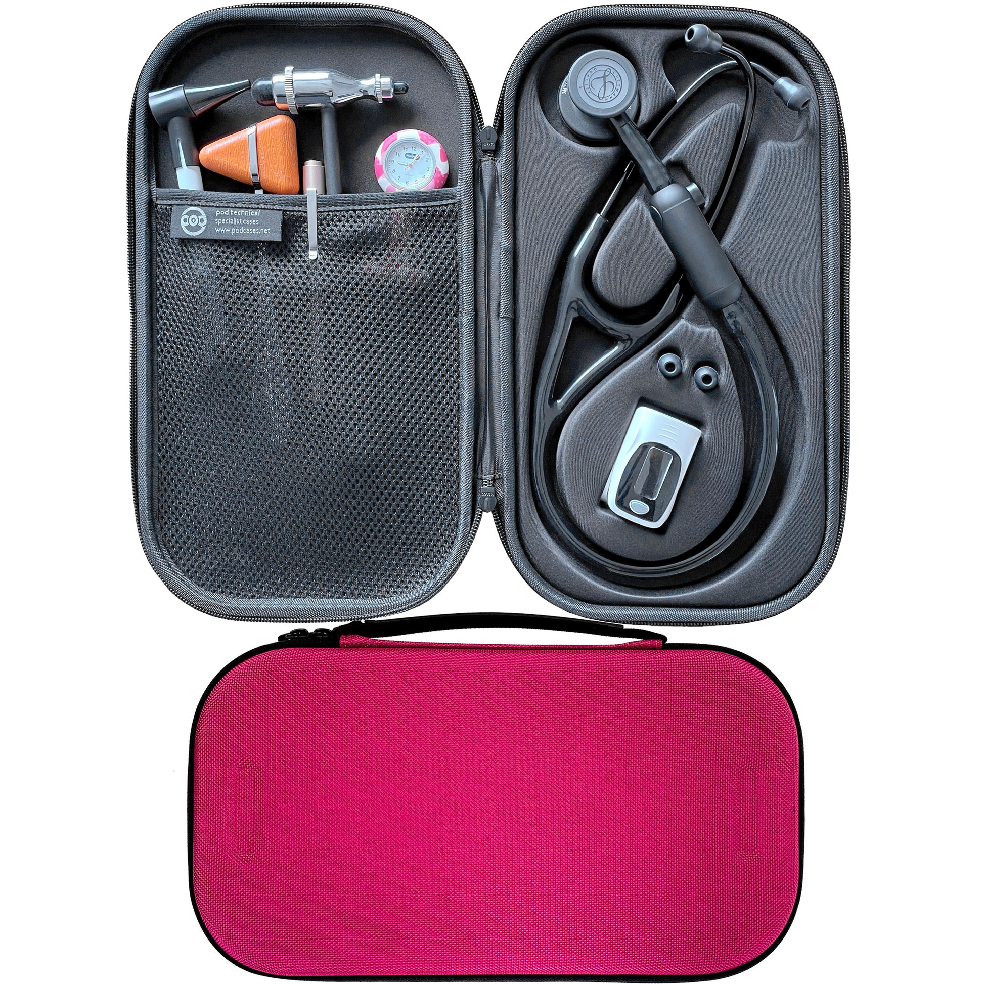 Pod Technical Cardiopod II Stethoscope Case for all Littmann Stethoscopes - Raspberry - Pod Technical