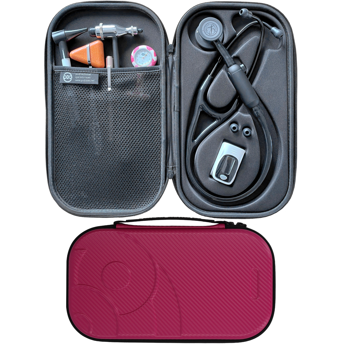 Pod Technical Cardiopod II Stethoscope Case for all Littmann Stethoscopes - Raspberry Carbon