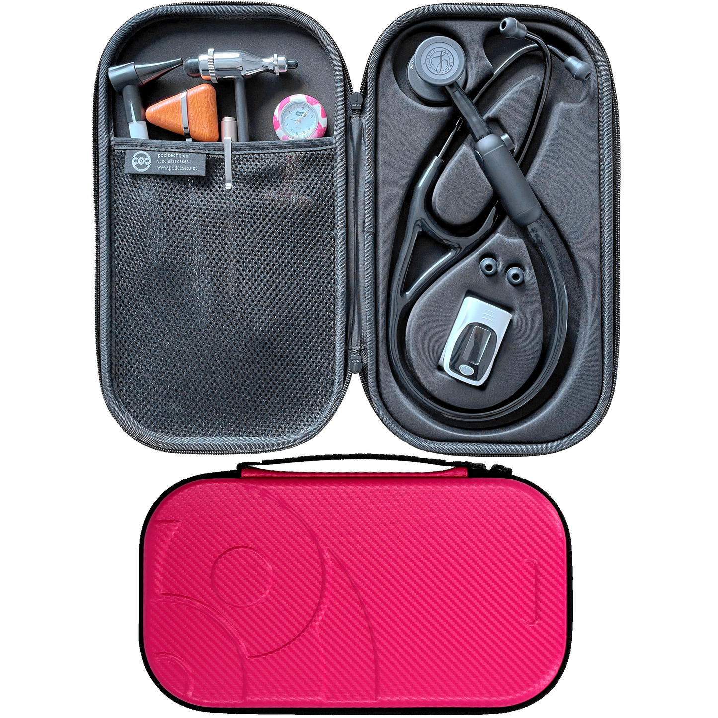 Pod Technical Cardiopod II Stethoscope Case for all Littmann Stethoscopes - Raspberry Carbon