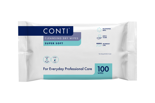 Conti® Super Soft Cleansing Dry Wipe - Small - 100x Wipes