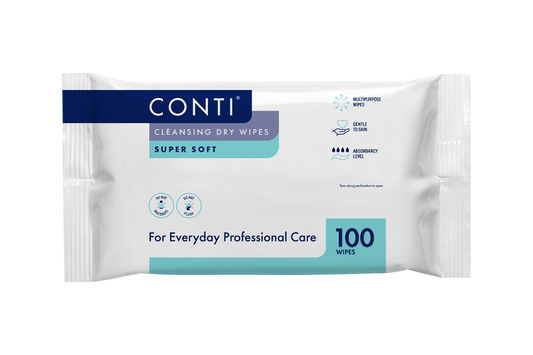 Conti® Super Soft Cleansing Dry Wipe - Small - 100x Wipes - Vernacare