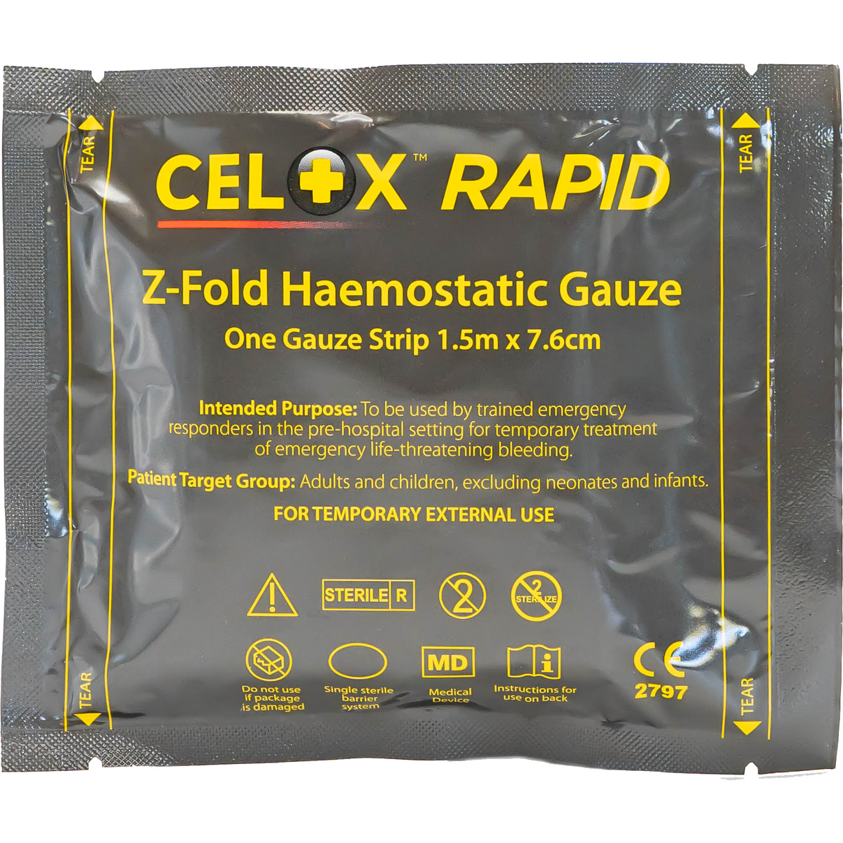 Celox Rapid Haemostatic Gauze 5ft ZFold Medisave UK