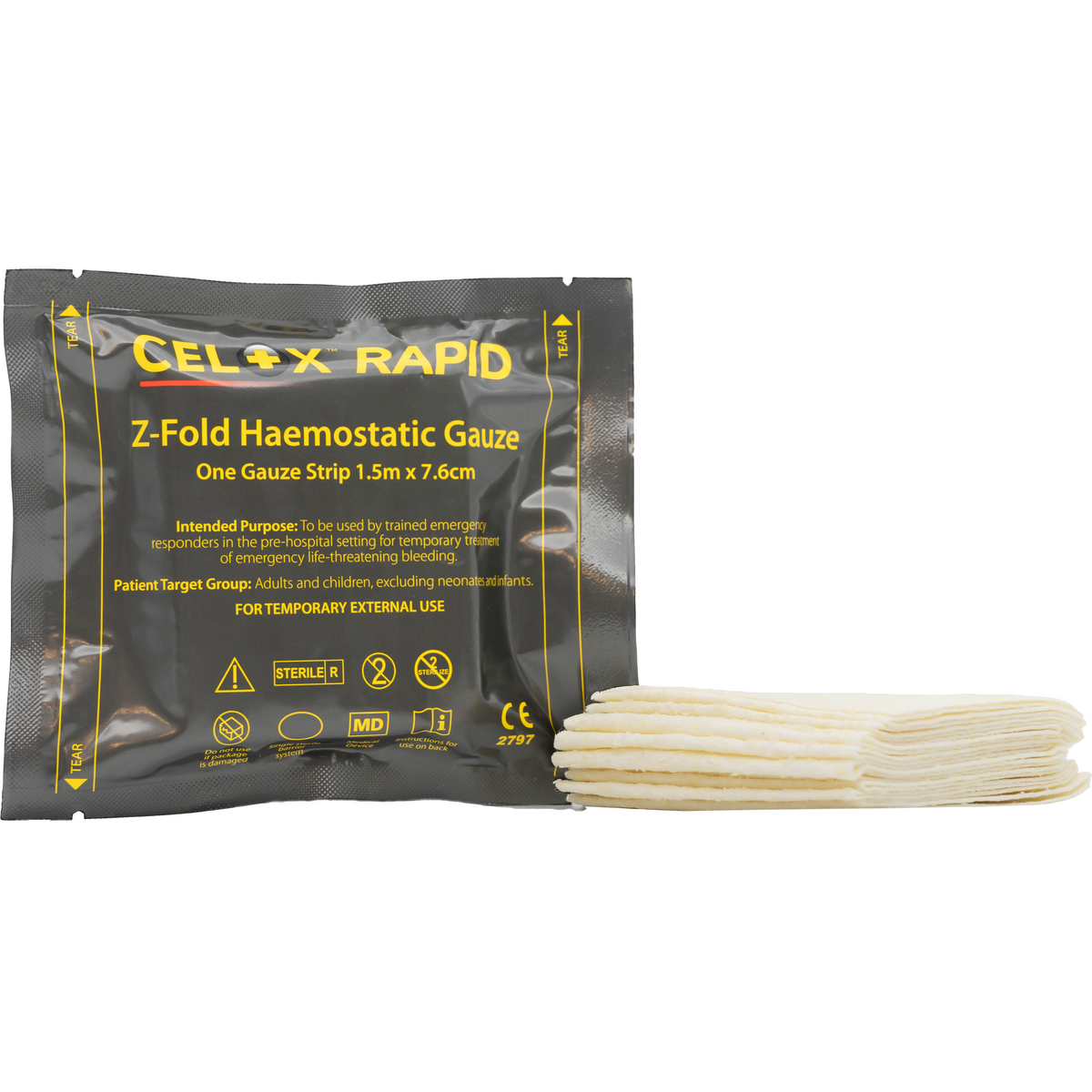 Cellox Celox Rapid Haemostatic Gauze - 5ft Z-Fold – Medisave UK