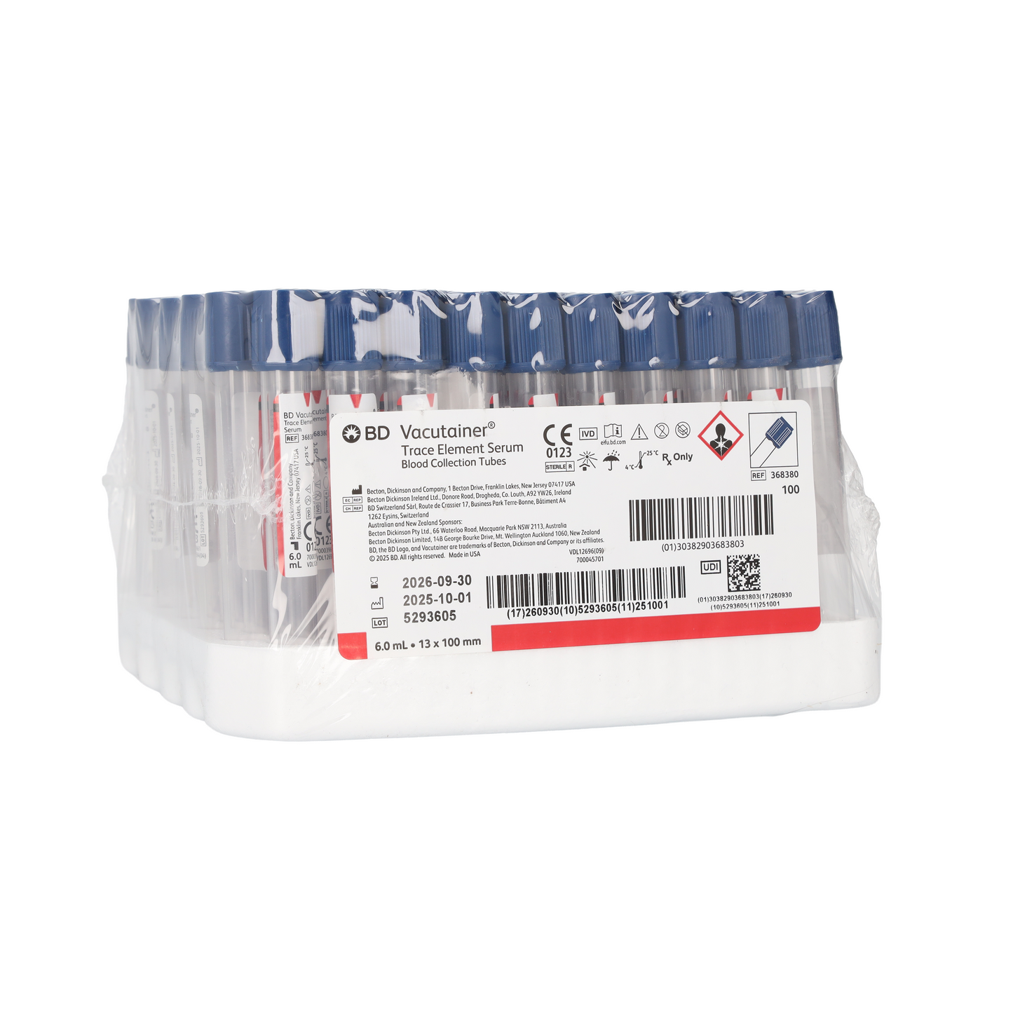 BD Vacutainer® Specialty Tubes - Box of 100 - CLEARANCE- Short Expiry Date 09/2026