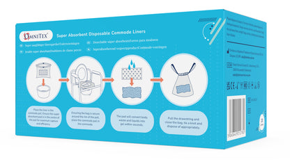 Omnitex Disposable Commode/Bed Pan Liners - Box of 20 - 2500ml - Omnitex
