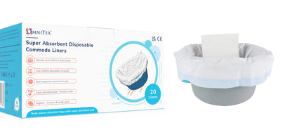 Omnitex Disposable Commode/Bed Pan Liners - Box of 20 - 2500ml - Omnitex