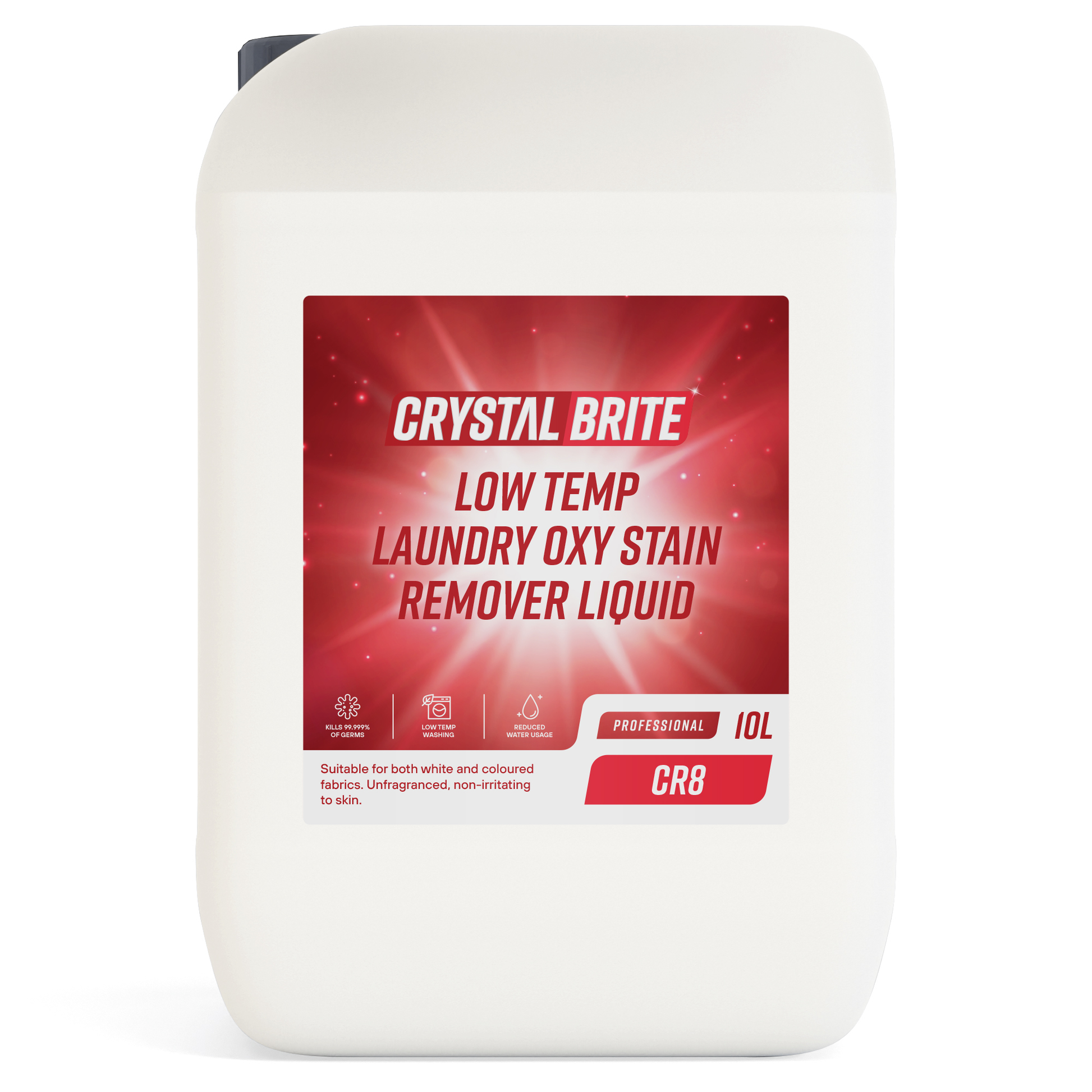 Crystalbrite Low Temp Laundry Stain Remover Liquid 10L - Cleenol