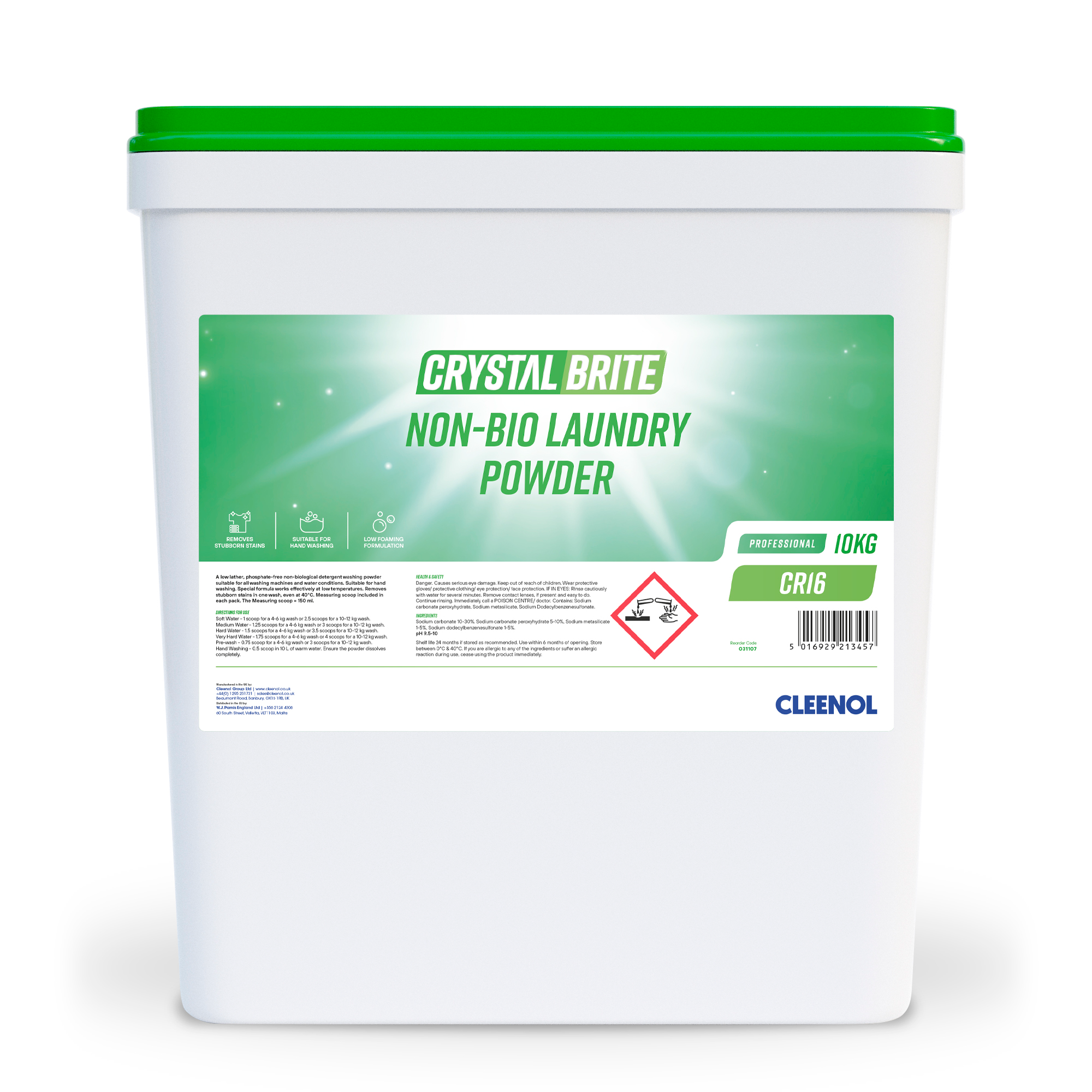 Crystalbrite Non Bio Laundry Powder 10kg – Medisave UK