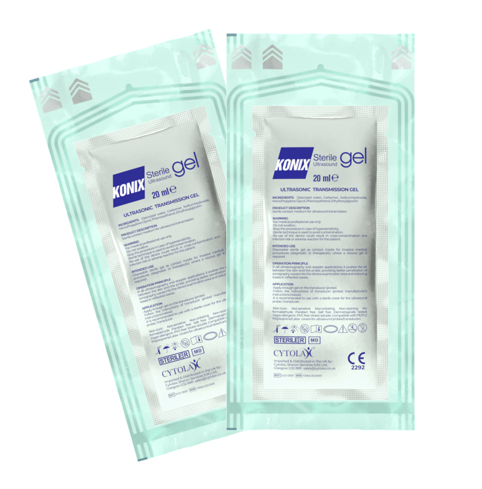 Cytolax Konix Sterile Ultrasound Gel - Double Wrapped 20ml Sachet - Pack of 48 - Cytolax