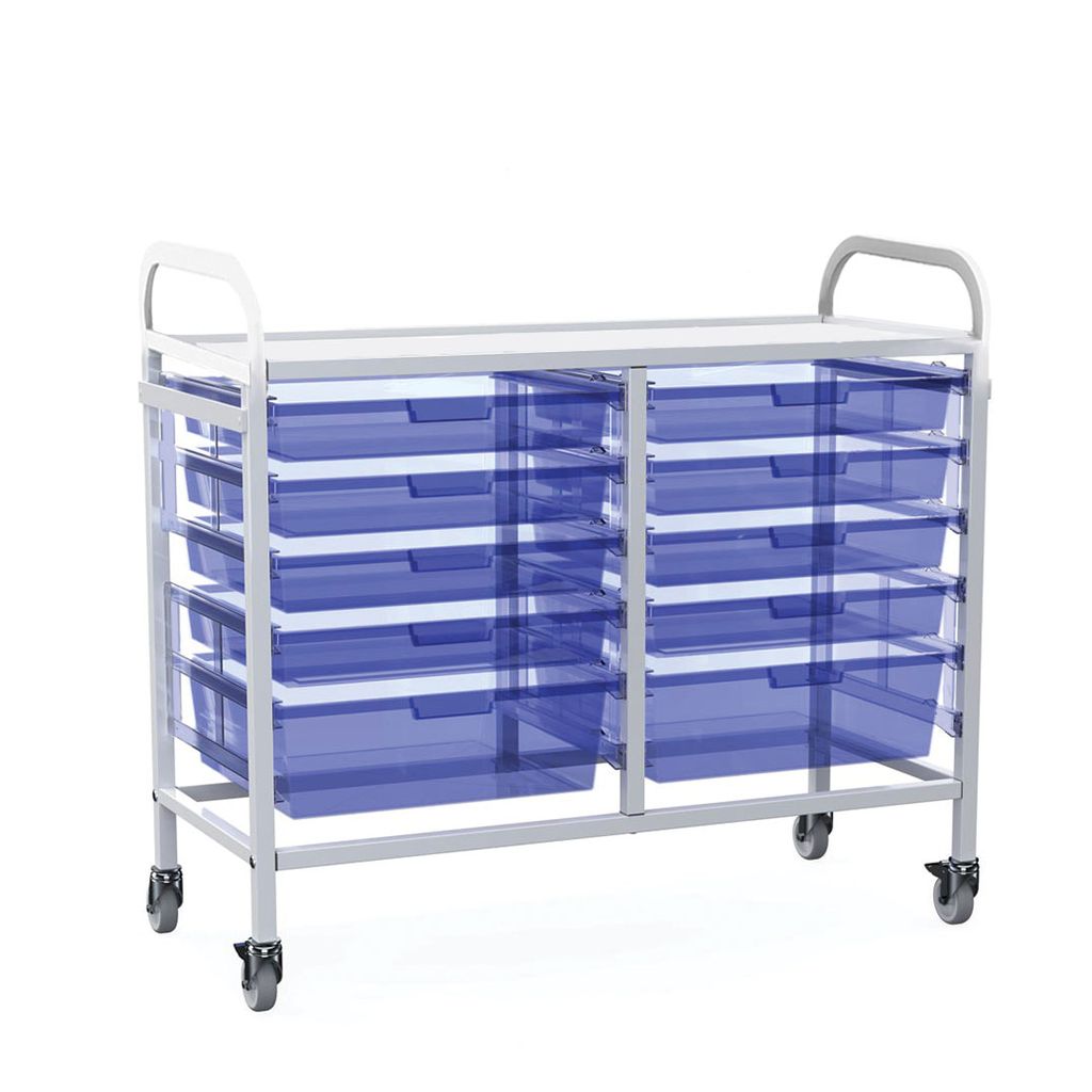 Shuttleworth Wide Double Medical Storage Trolley - 
