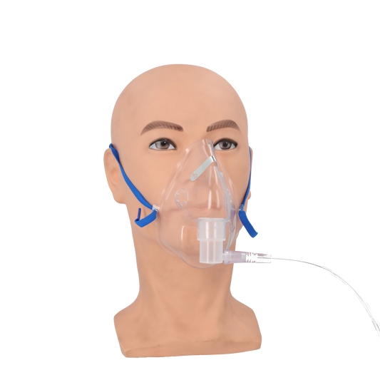 Adult Medium Concentration Mask with Nose Clip Strap and Tube (2.1m) - 
