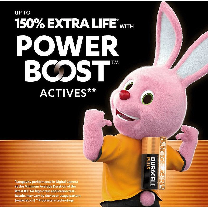 Duracell Plus AA Alkaline Batteries - Pack of 4 - 
