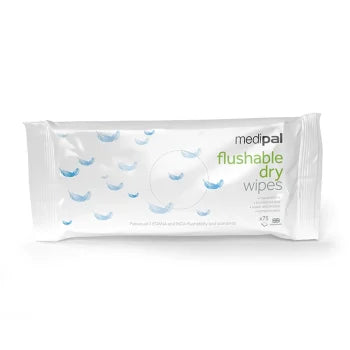 Medipal Flushable Dry Wipe - Pack of 75 - 