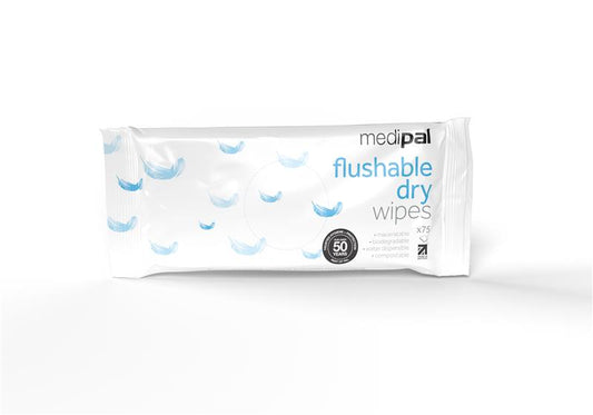 Medipal Flushable Dry Wipe - Pack of 75 - 