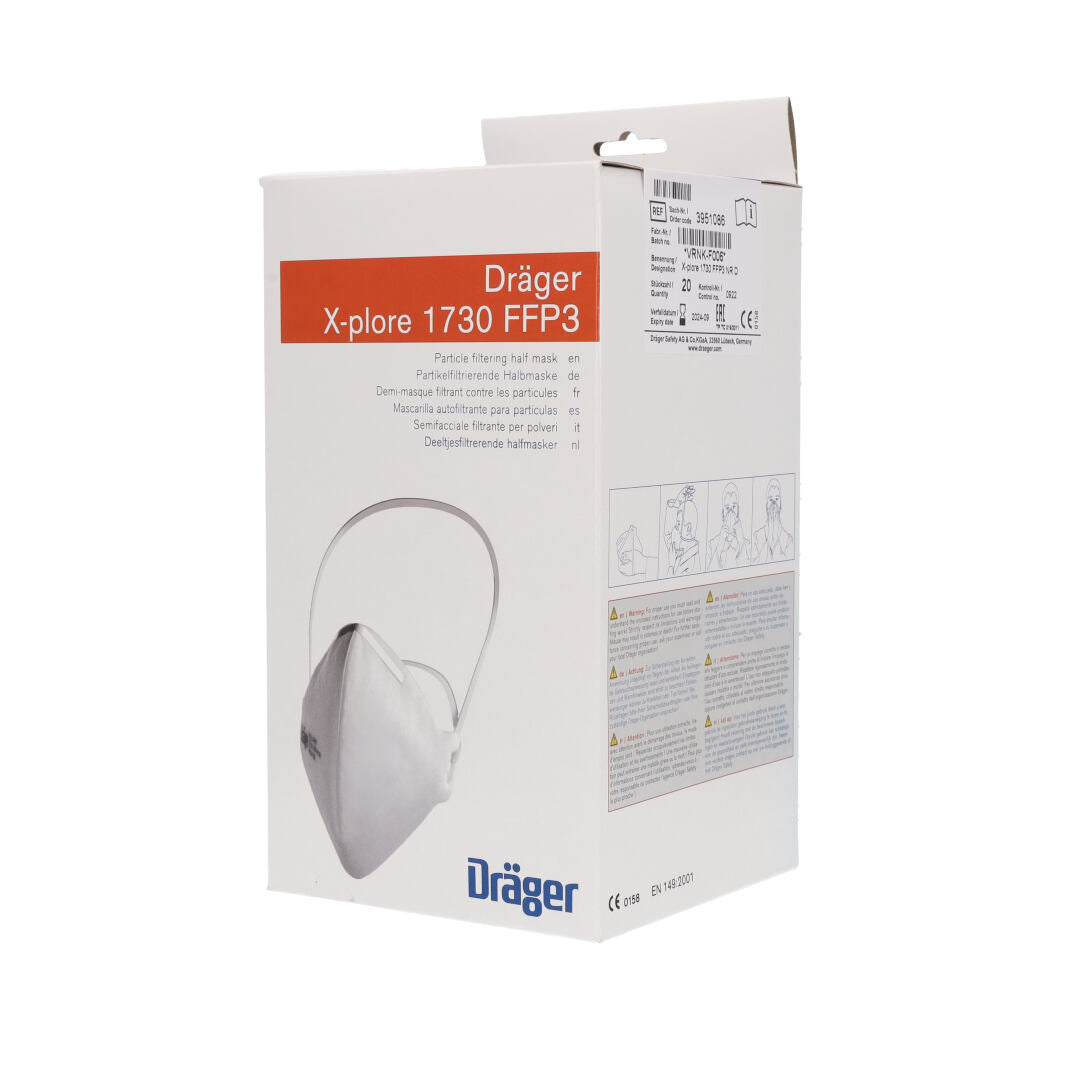 Drager FFP3 Unvalved Respirator Mask - Box of 20 - CLEARANCE - Expiry August 2024 - Drager