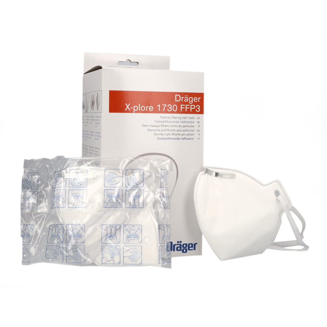 Drager FFP3 Unvalved Respirator Mask - Box of 20