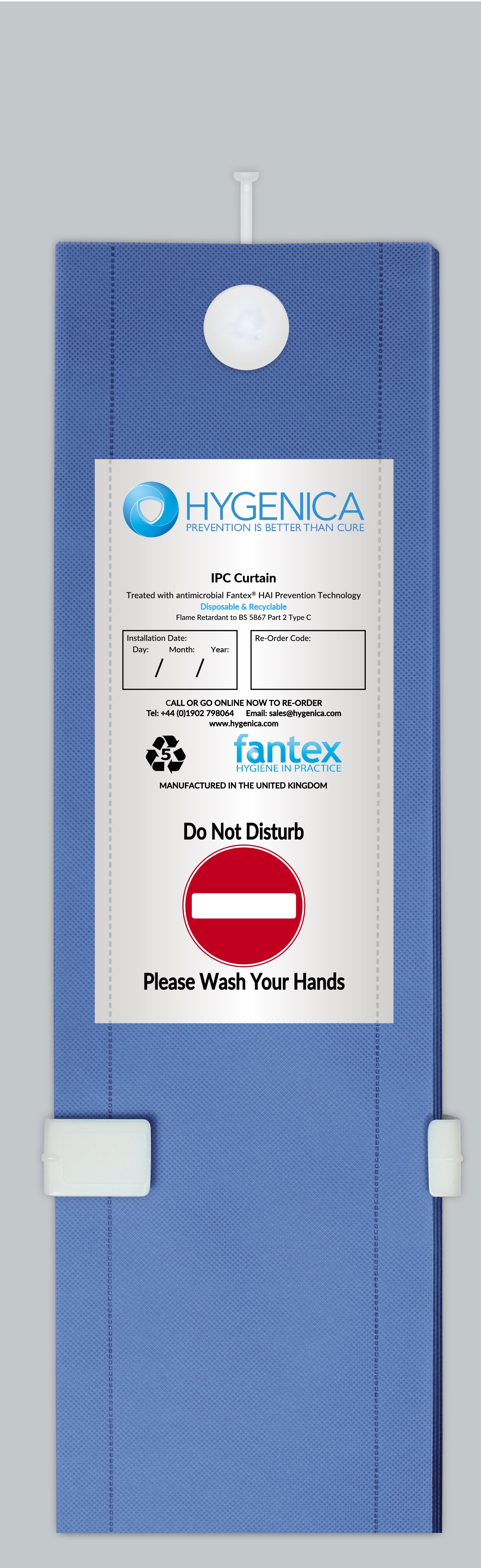 E-Fit Disposable Curtain - 4.5m x 2.0m - Medical Blue - 