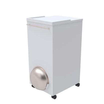 Bedside Locker, Cupboard & Lockable Drawer, RFID Lock - White - 