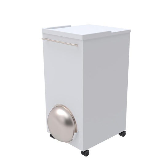 Bedside Locker, Cupboard & Lockable Drawer, RFID Lock - White - 