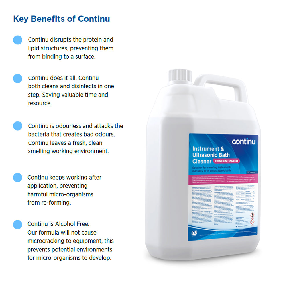 Continu Instrument & Ultrasonic Bath Cleaner – Concentrated 5L - 